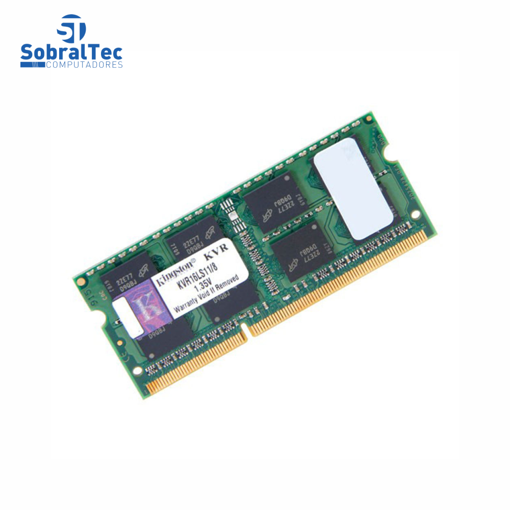 Memória Ram Notebook 8Gb Ddr3L Kingston 1600 Kvr16ls11/8 Low 1.35v